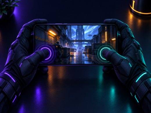 BetRupi mobil oyununda yatay tutuşta iki başparmağın kontrol alanlarını gösteren görünüm
