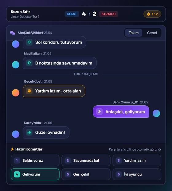 BetRupi maç içi yazılı sohbette hazır komut kalıplarının kullanıldığı temsili ekran